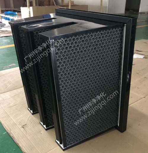 V型活性炭過濾器側面結構圖 V型活性炭過濾器側面結構圖